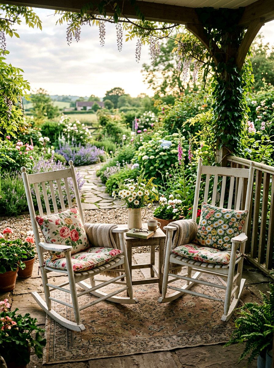 Vintage Rocking Chair Corner - 25 Porch Spring Decor Ideas