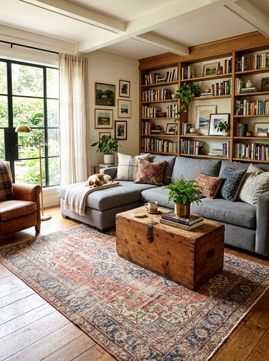 Vintage Rug Family Room - 25 Spring Rug Ideas