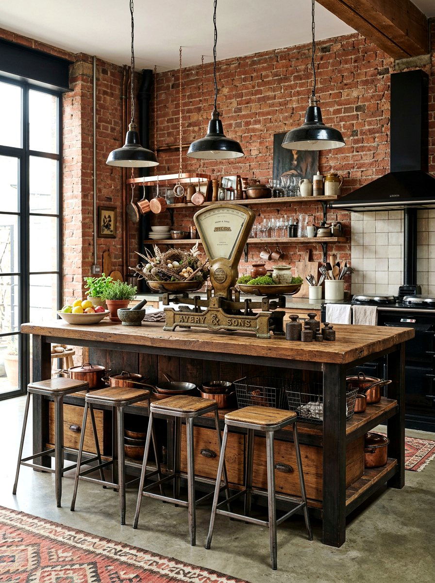 Vintage Scale Kitchen Island Display - 25 Spring Kitchen Island Decor Ideas