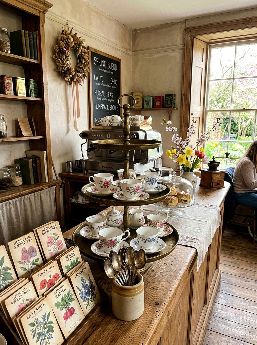 Vintage Spring Coffee Bar - 25 Spring Coffee Bar Tiered Tray Ideas