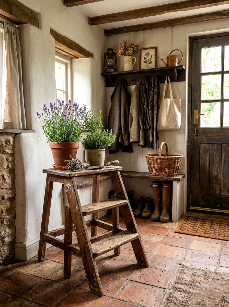Vintage Step Stool - 25 Spring Plant Stand Ideas