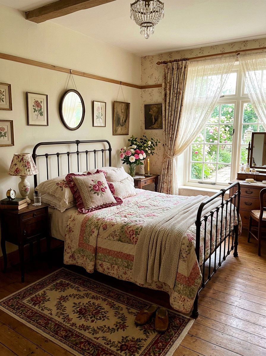 Vintage Style Rose Pillow - 25 Spring Patterned Pillow Ideas