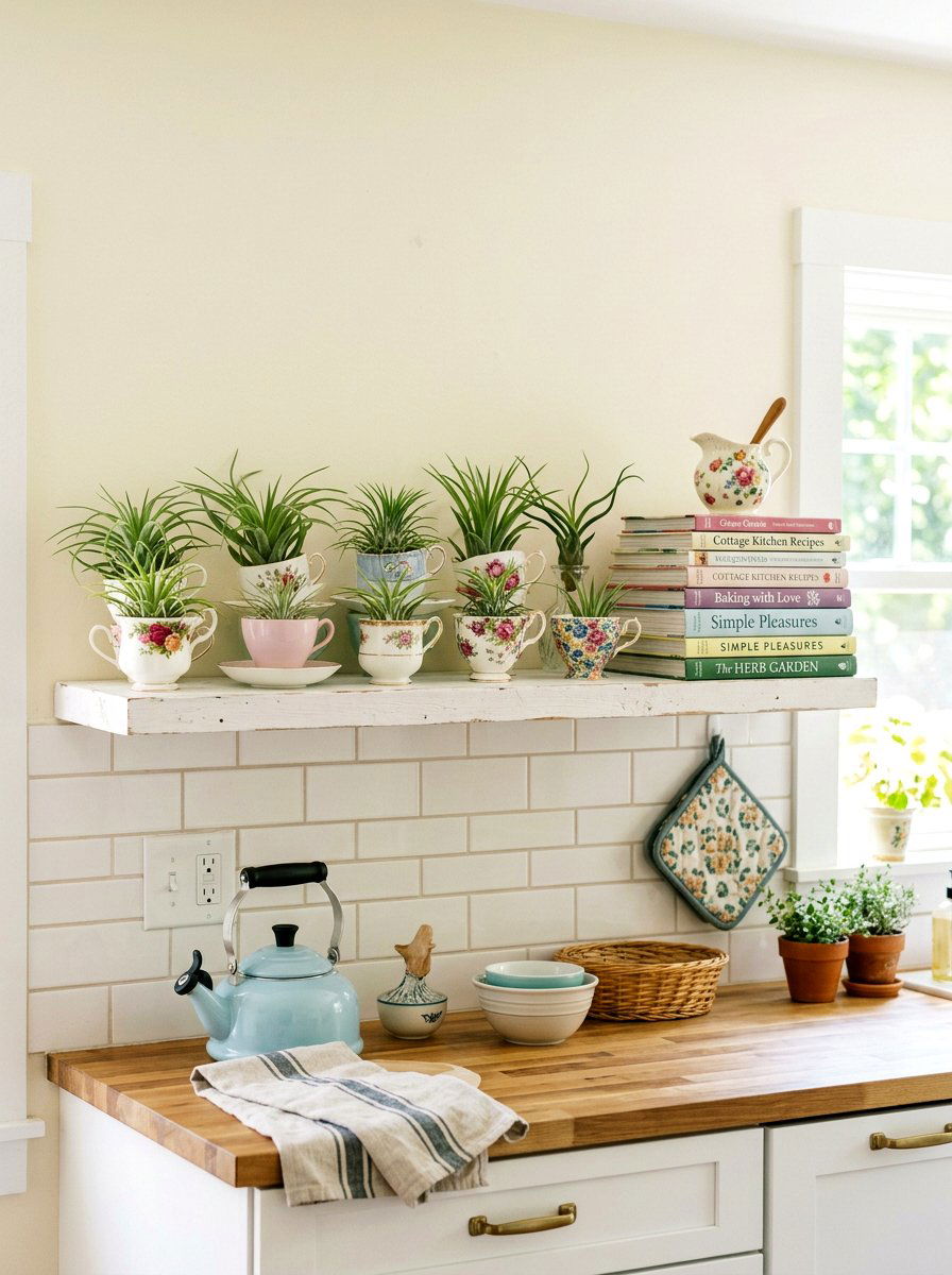 Vintage Tea Cup - 25 Spring Air Plant Display Ideas