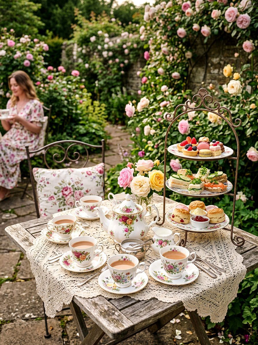 Vintage Tea Set - 25 Spring Garden Party Decor Ideas