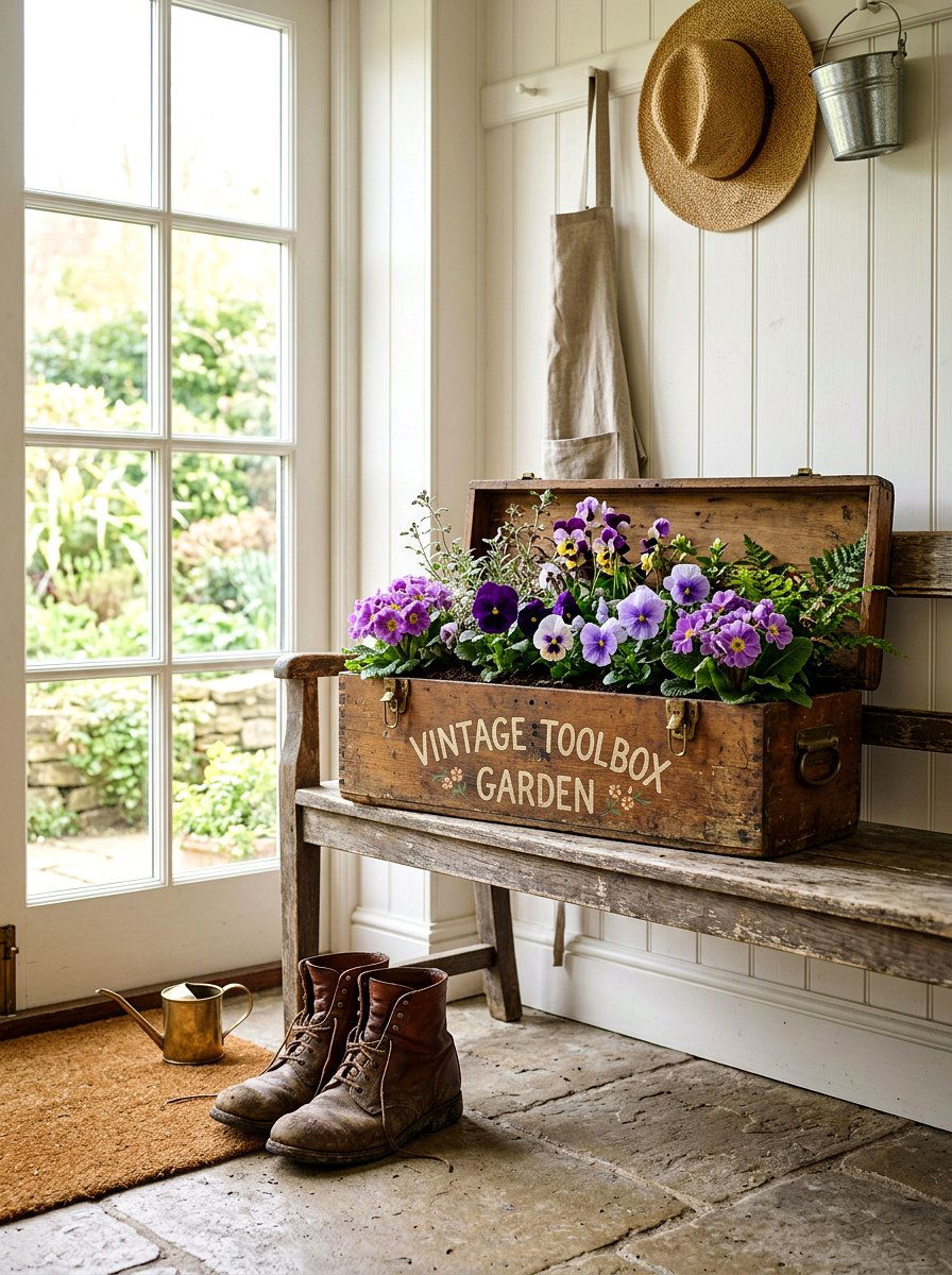 Vintage Tool Box Garden - 25 Spring Wooden Box Decor Ideas