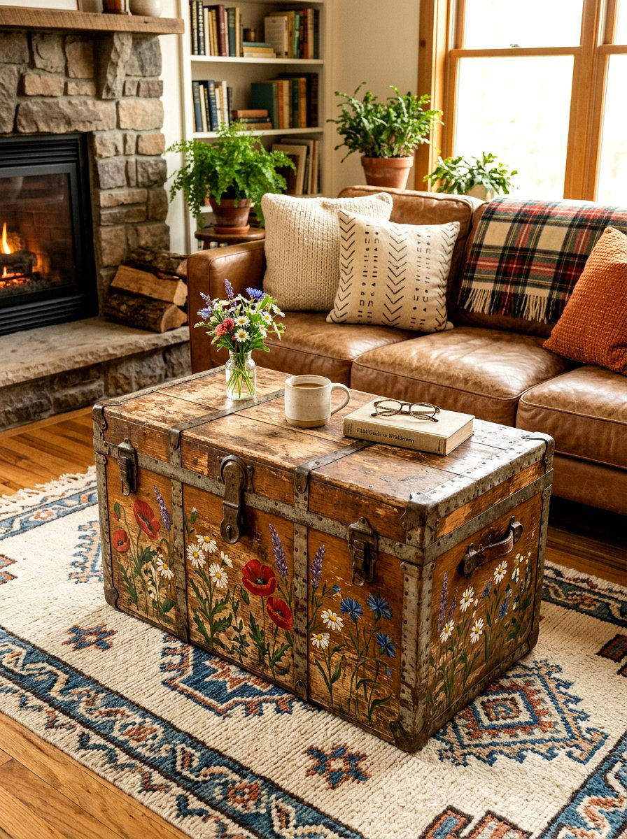 Vintage Trunk - 25 Spring Decoupage Furniture Ideas