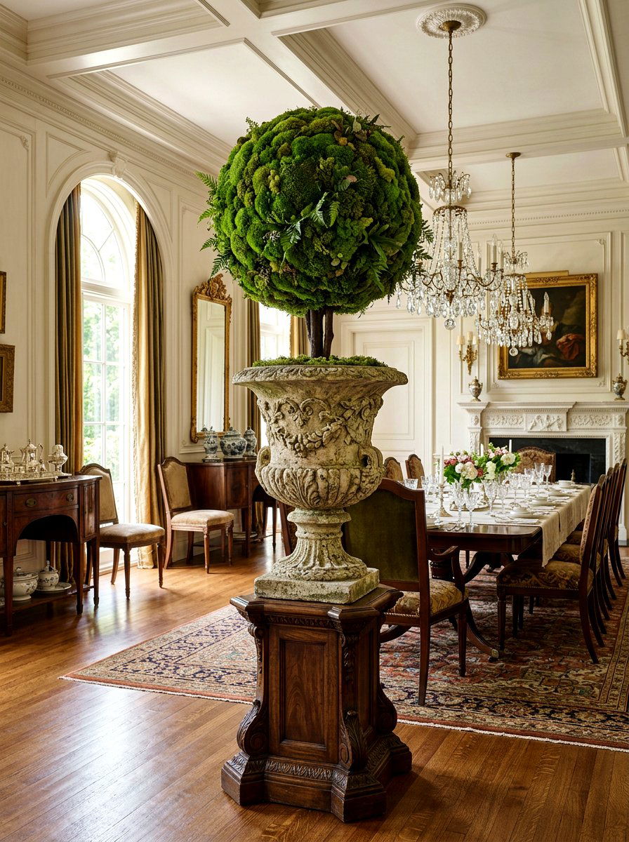 Vintage Urn Moss Topiary - 25 Spring Moss Topiary Ideas