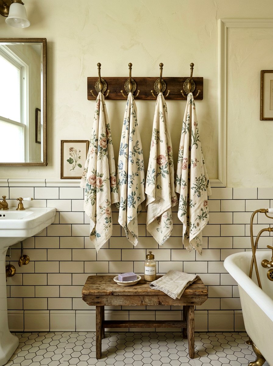 Vintage Wall Hooks - 25 Spring Towel Display Ideas