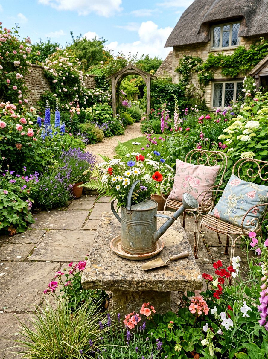 Vintage Watering Can - 25 Spring Antique Decor Ideas