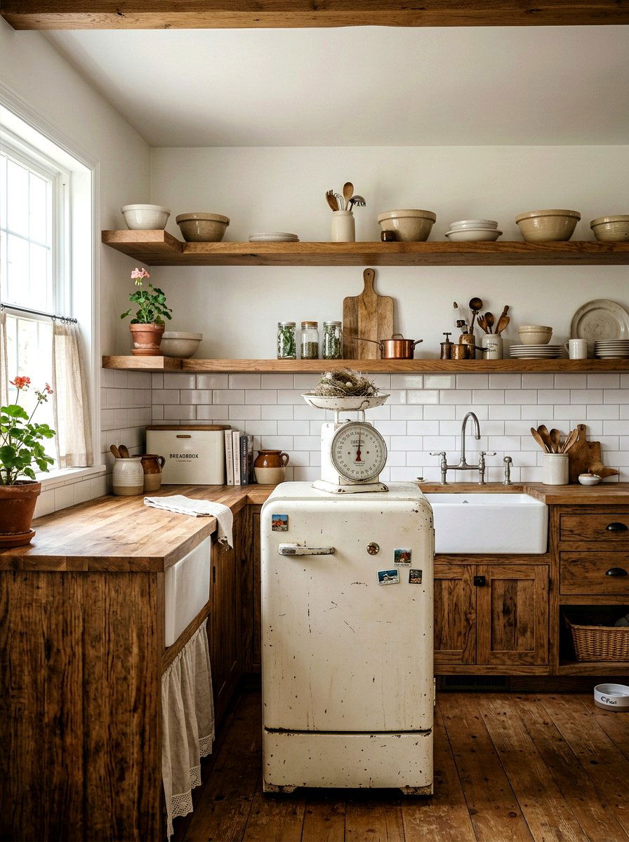 Vintage White Kitchen Scale - 25 Spring Refrigerator Top Decor Ideas