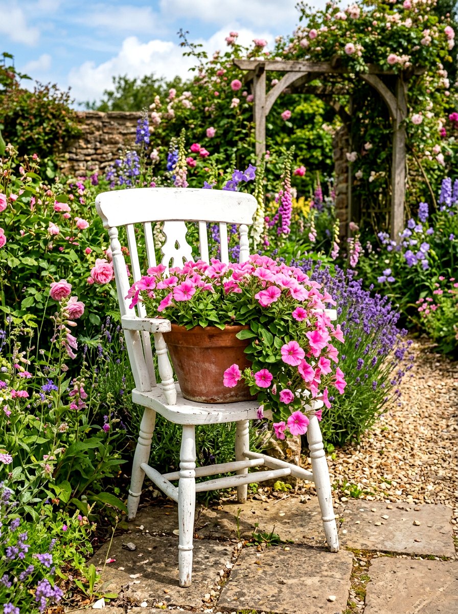 Vintage Wooden Chair - 25 Spring Repurposed Decor Ideas