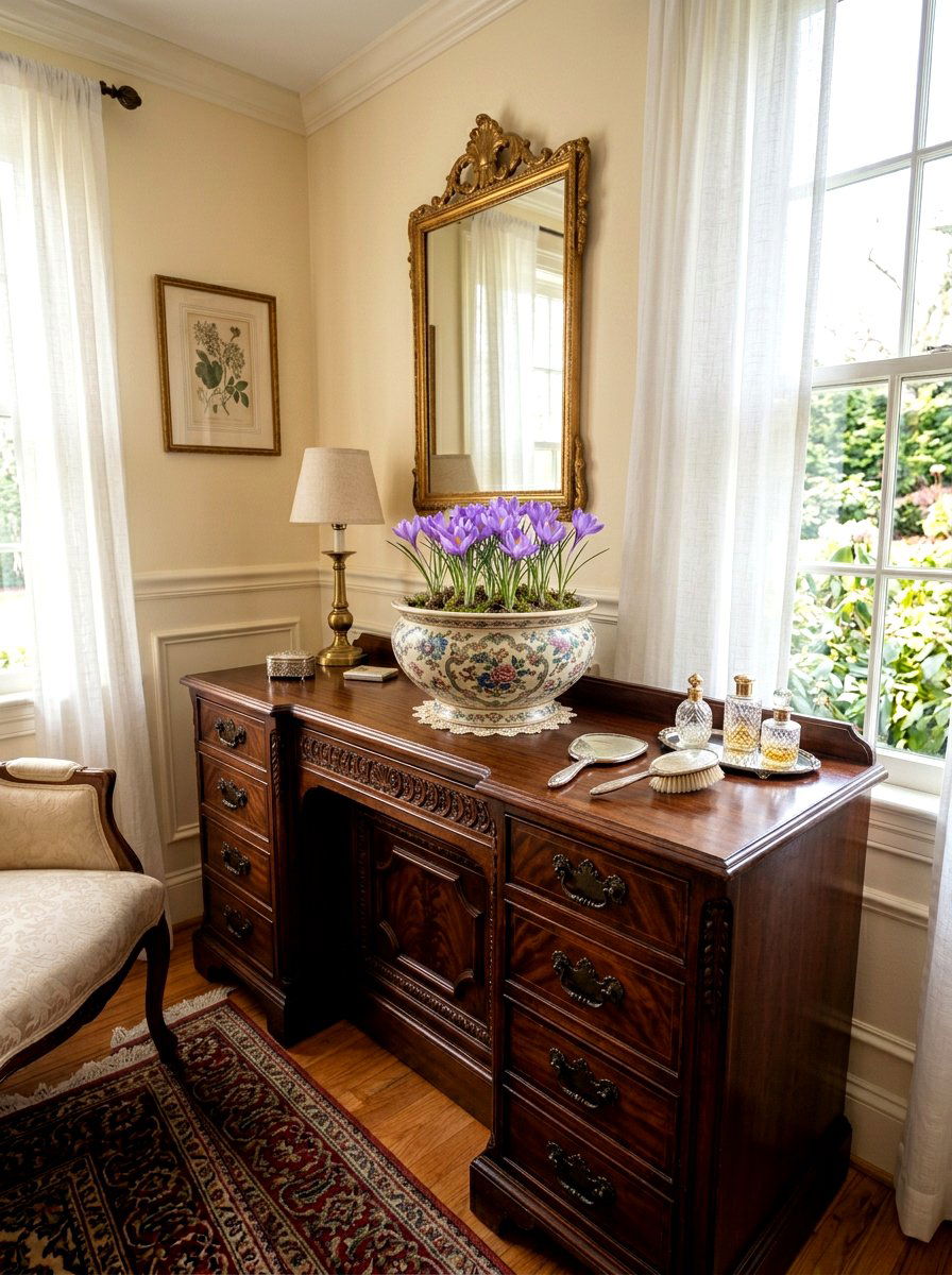 Vintage ceramic bowl planter - 25 Spring Crocus Bowl Ideas