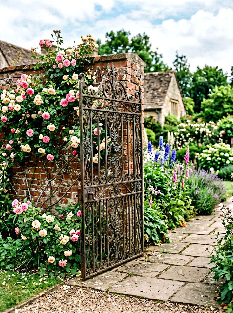 Vintage garden gate - 25 Garden Spring Decor Ideas