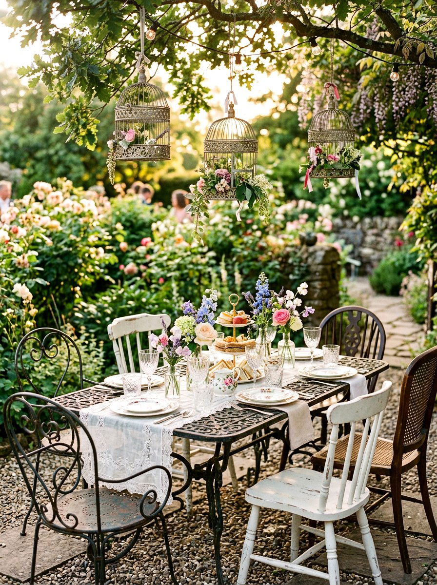 Vintage garden party table - 25 Spring Outdoor Dining Table Ideas