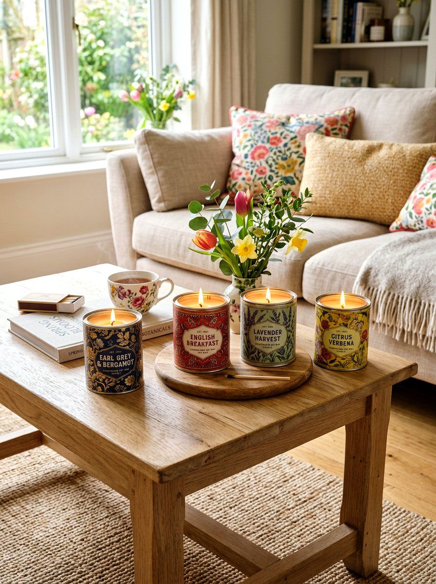 Vintage tea tin candle - 25 Spring Recycled Decor Ideas