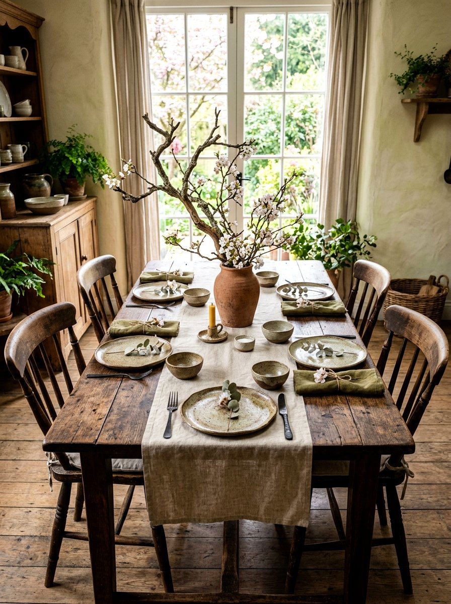 Wabi sabi spring dining table - 25 Spring Japandi Decor Ideas