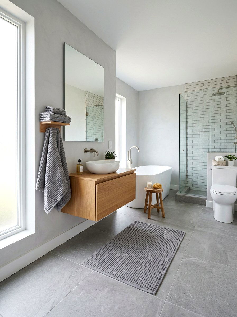 Waffle Knit Bath Mat - 25 Spring Bathroom Vanity Decor Ideas