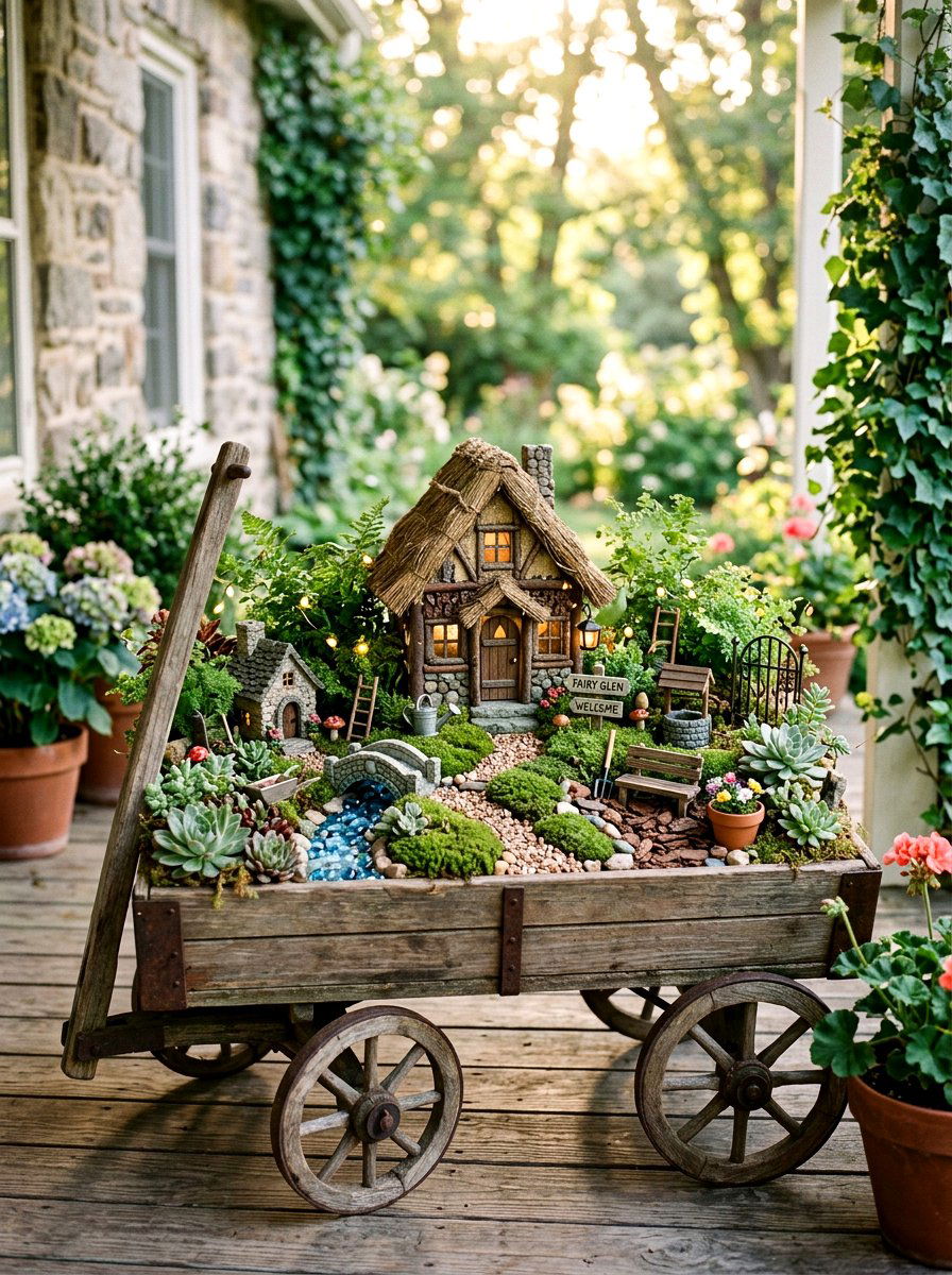25 Vintage Spring Garden Wagon Decor Ideas for Your Backyard
