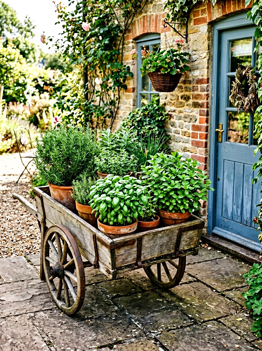 Wagon herb garden - 25 Spring Garden Wagon Decor Ideas