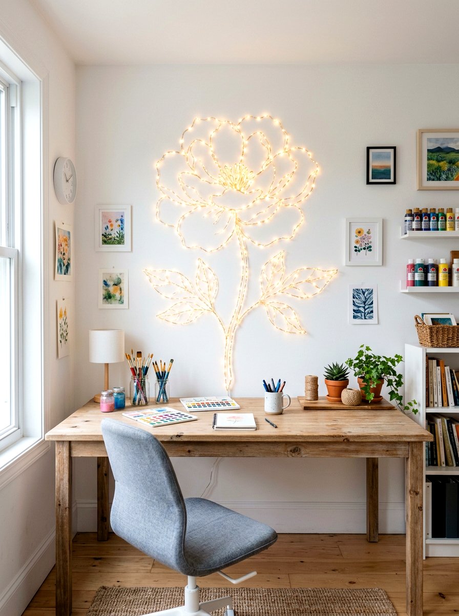 Wall Art Silhouette Lighting - 25 Spring Fairy Light Ideas