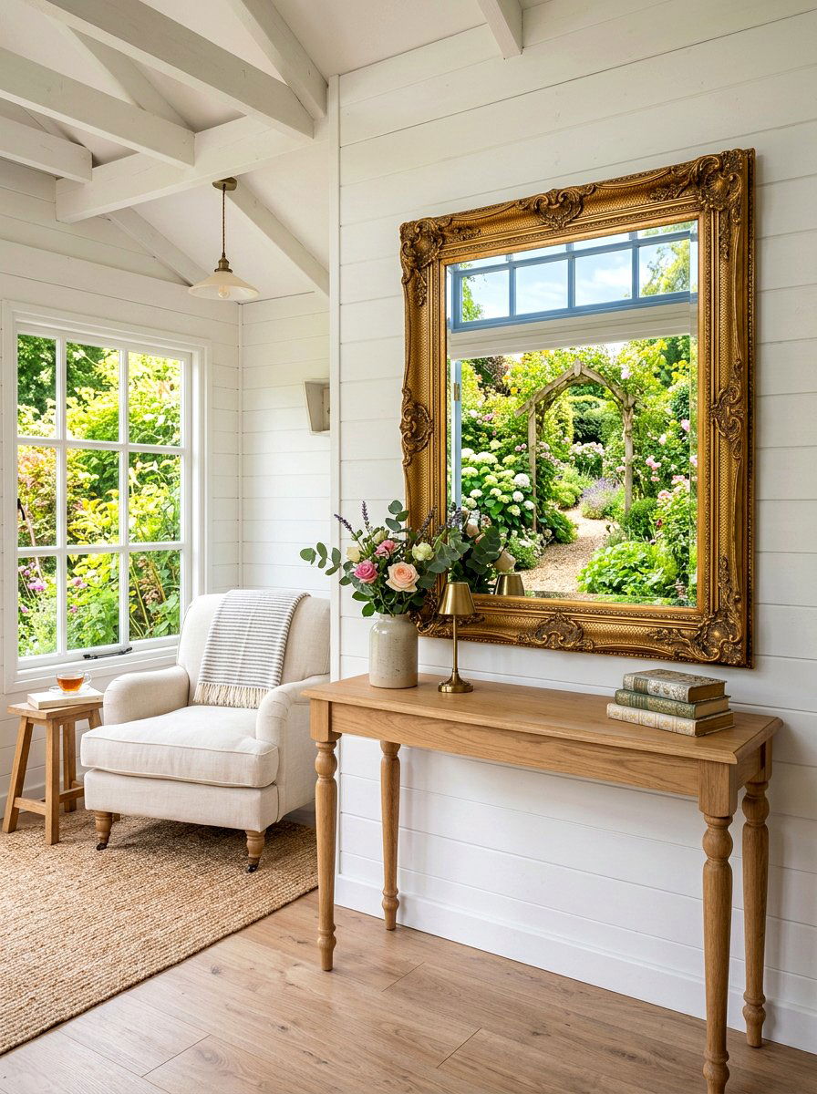 Wall Mirror - 25 Spring She Shed Decor Ideas