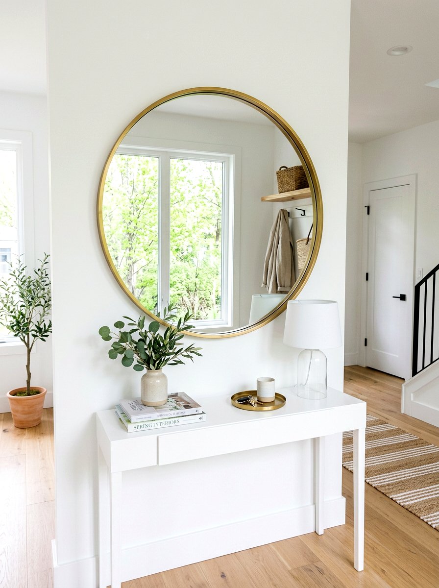 Wall Mirror - 25 Spring Entryway Decor Ideas