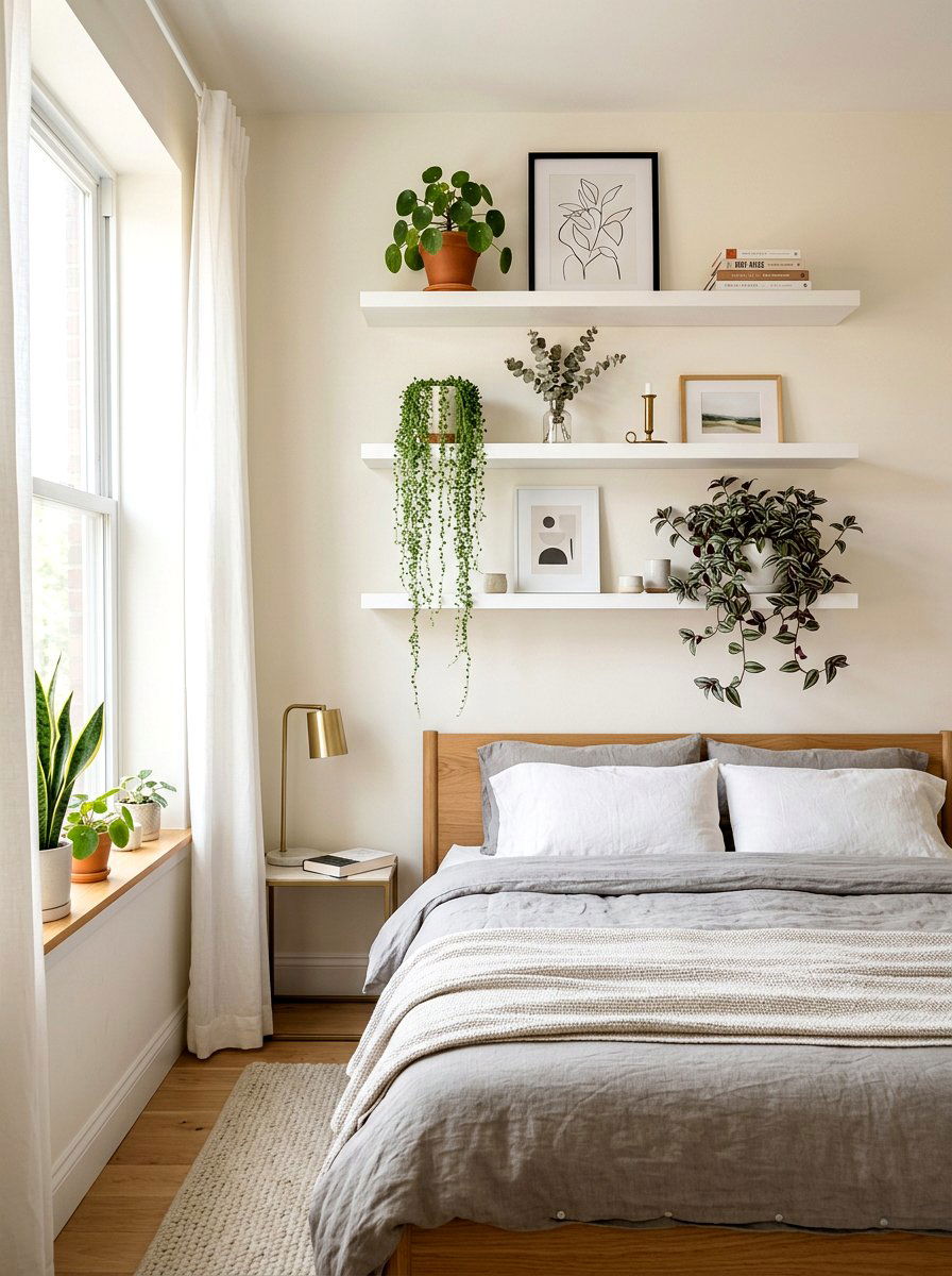 Wall Mounted Floating Shelf - 25 Spring Plant Stand Ideas