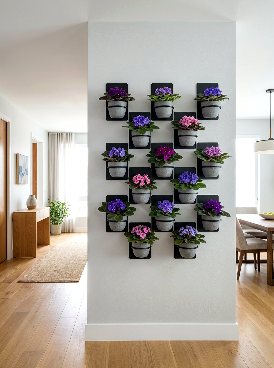 Wall Mounted Plant Holders - 25 Spring African Violet Display Ideas
