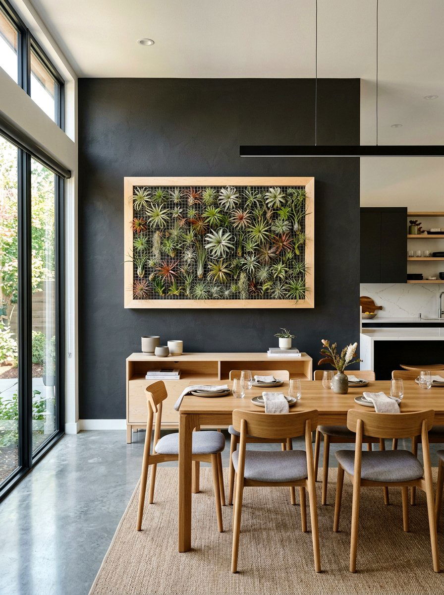 Wall Mounted Wood Frame - 25 Spring Air Plant Display Ideas