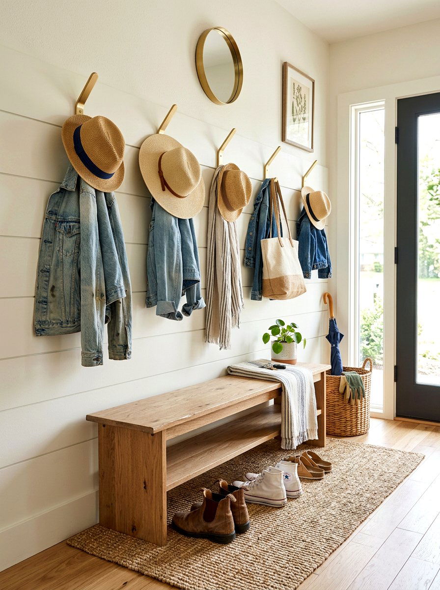 Wall hook - 25 Spring Mudroom Decor Ideas