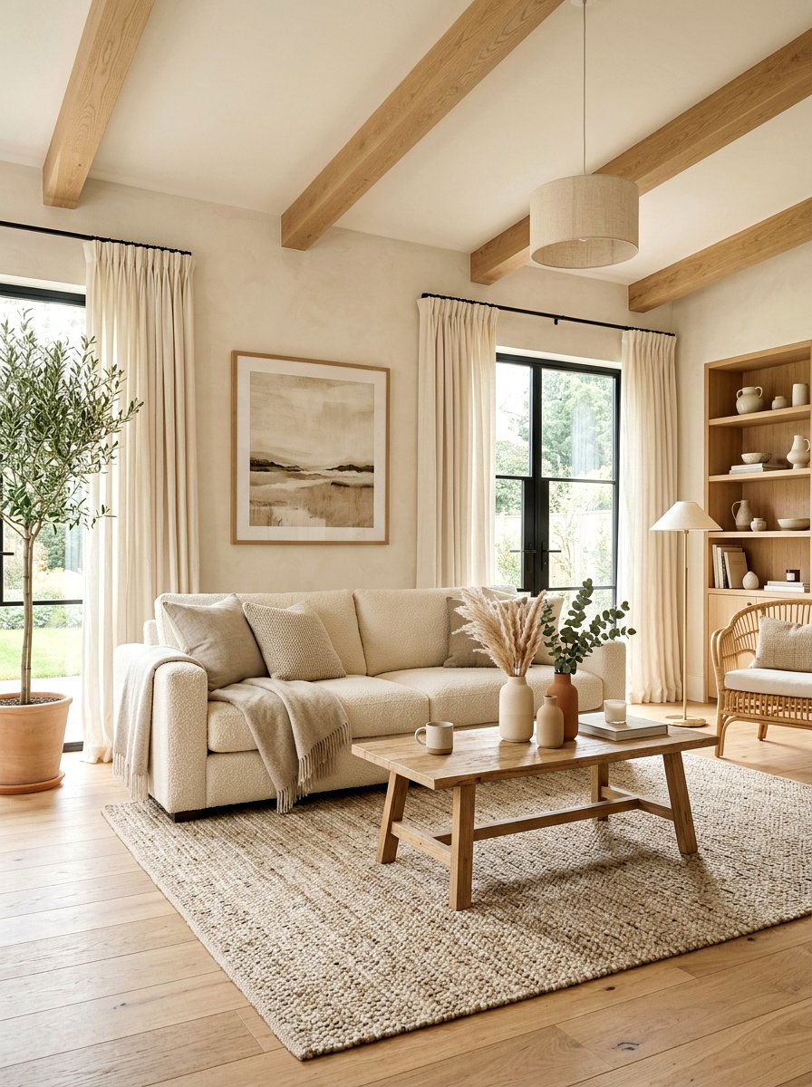 Warm White Living Room - 25 Spring Warm White Decor Ideas