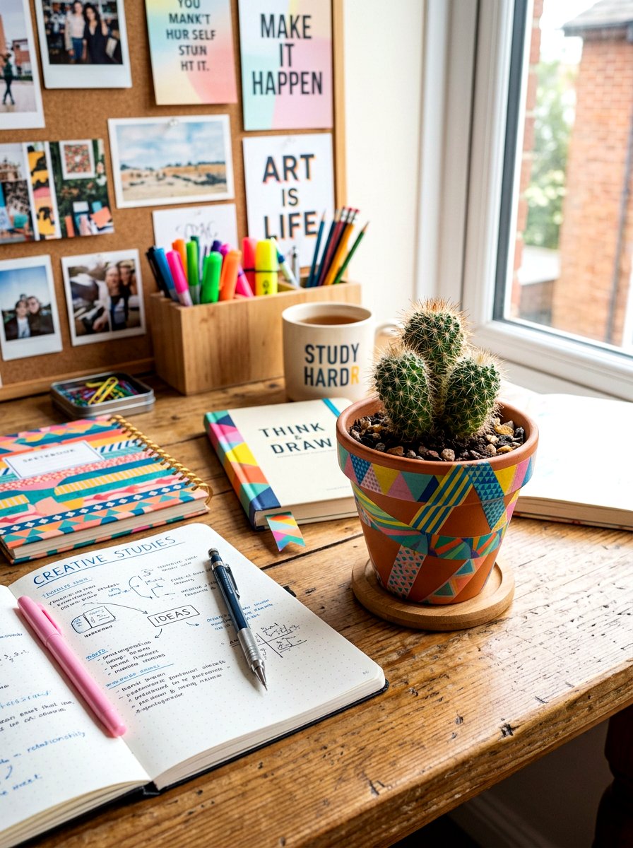 Washi Tape Clay Pot - 25 Spring Clay Pot Craft Ideas
