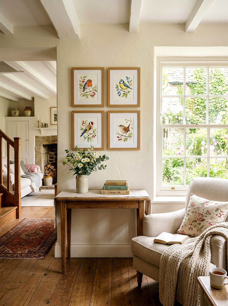 Watercolor Bird Prints - 25 Spring Living Room Wall Decor Ideas