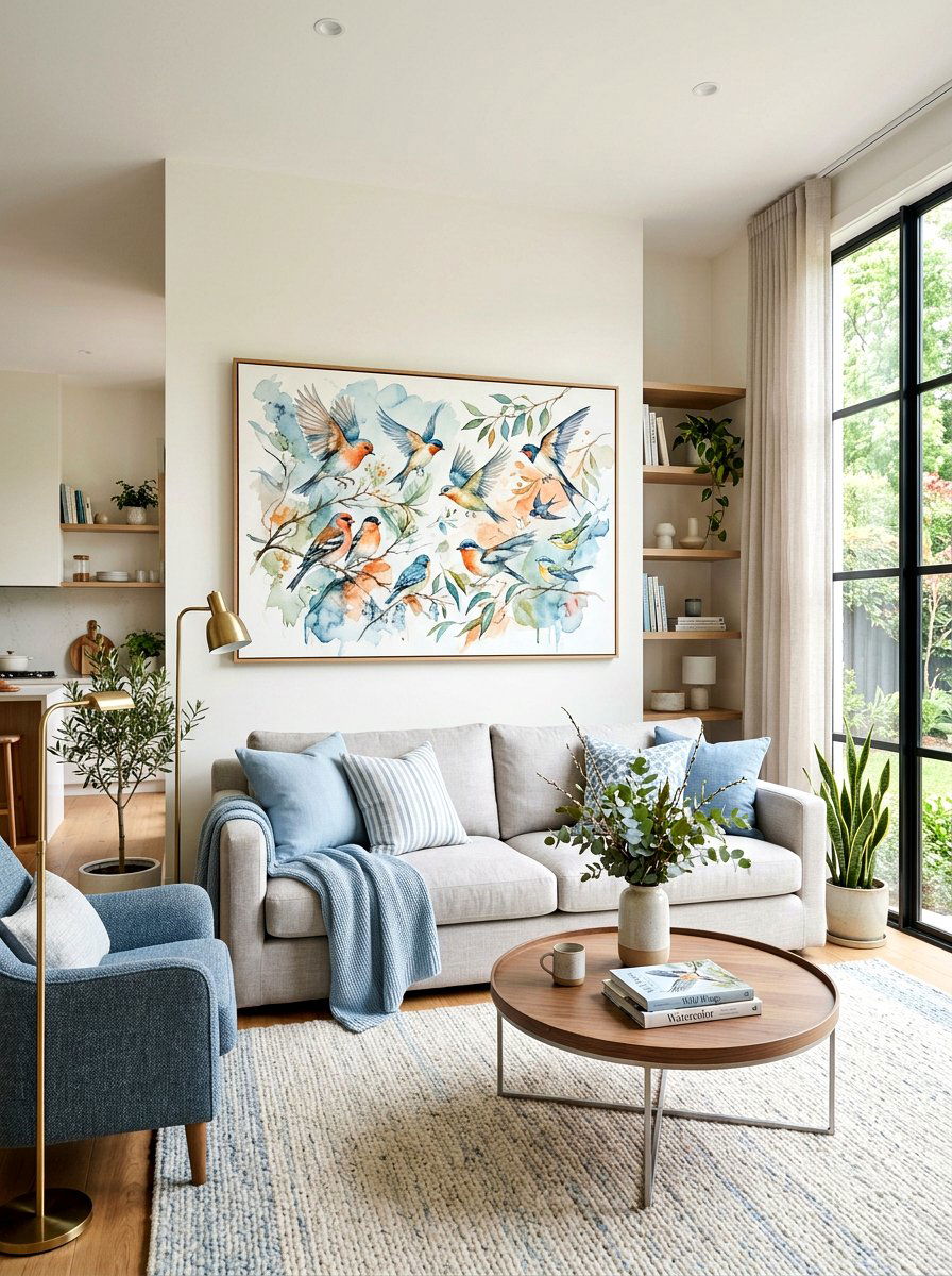 Watercolor Bird Wall Art - 25 Spring Bird Decor Ideas