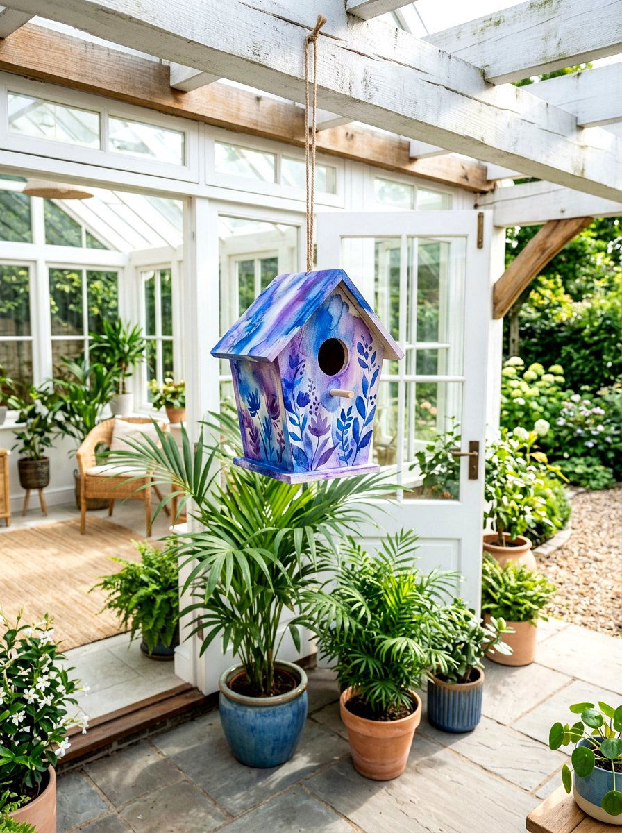 Watercolor Birdhouse - 25 Spring Birdhouse Painting Ideas