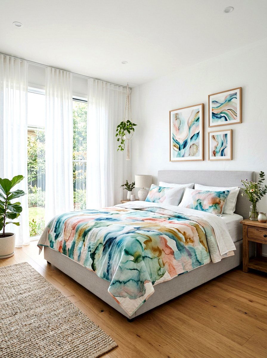 Watercolor Effect Quilt - 25 Spring Quilt Ideas