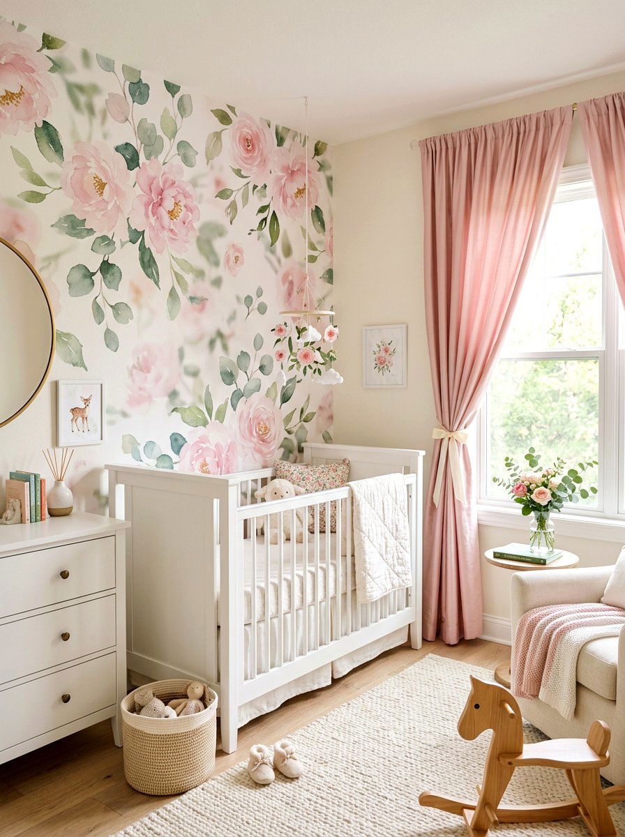 Watercolor Floral Nursery - 25 Spring Crib Decor Ideas