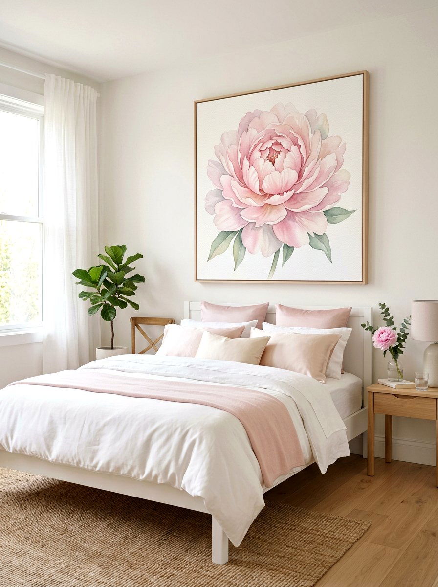 Watercolor Flower Canvas - 25 Spring Floral Wall Art Ideas