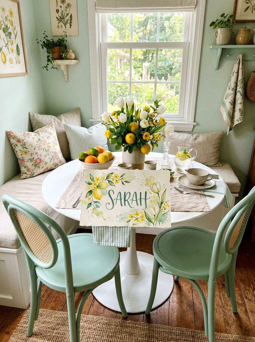 Watercolor Name Card - 25 Spring Name Tag Ideas