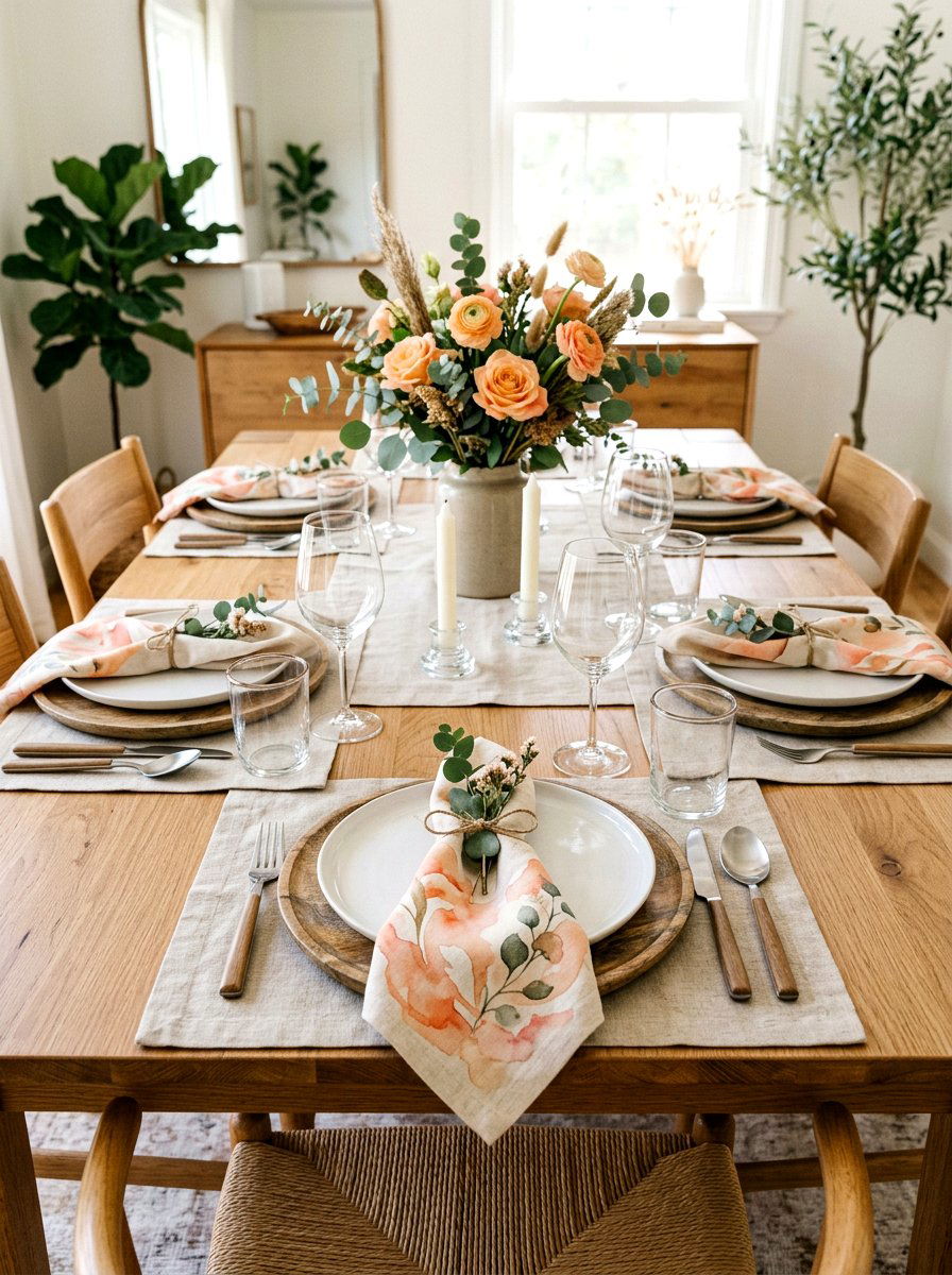 Watercolor Napkins Set - 25 Spring Watercolor Decor Ideas