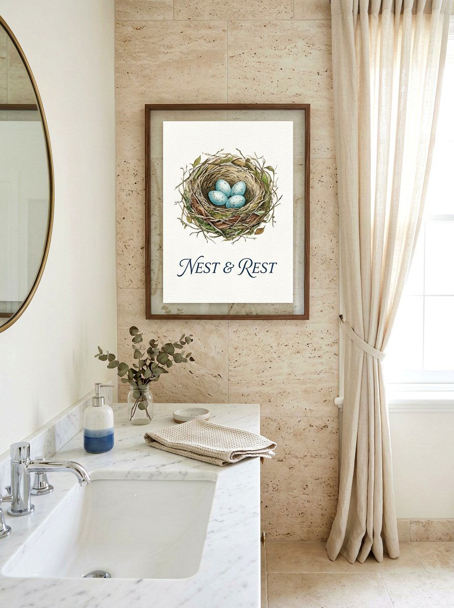 Watercolor Nest Sign - 25 Spring Painted Sign Ideas