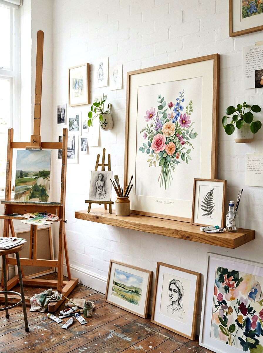 Watercolor Painting - 25 Spring Shelf Decor Ideas