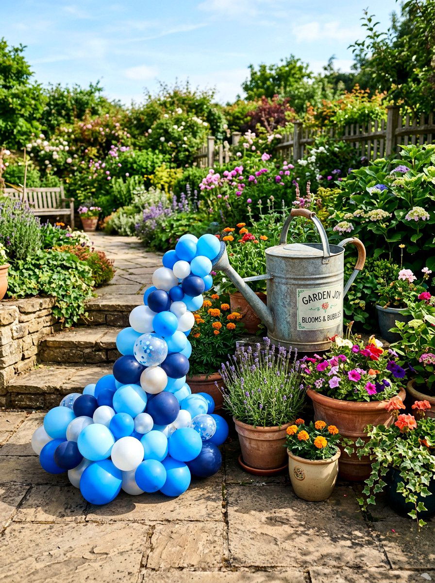Watering Can Balloon Display - 25 Spring Balloon Garland Ideas