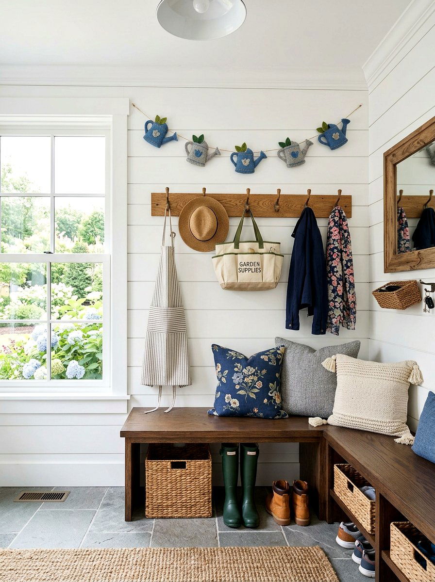 Watering Can Felt Garland - 25 Spring Felt Garland Ideas