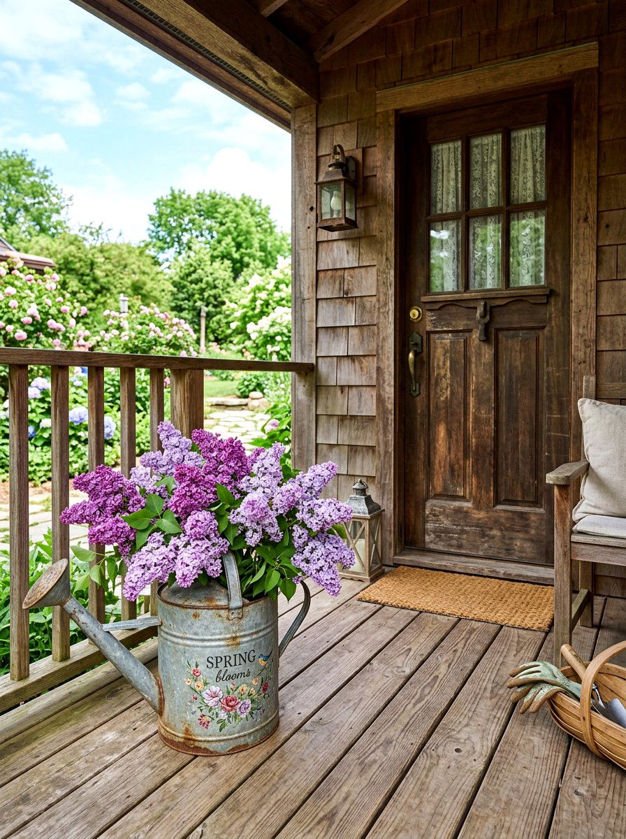 Watering Can Floral Vignette - 25 Spring Vignette Ideas