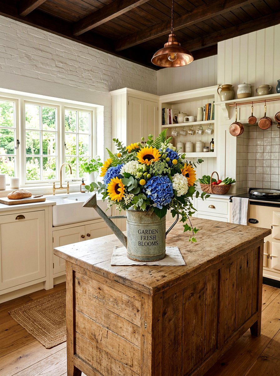 Watering Can Flower Arrangement - 25 Spring DIY Centerpiece Ideas