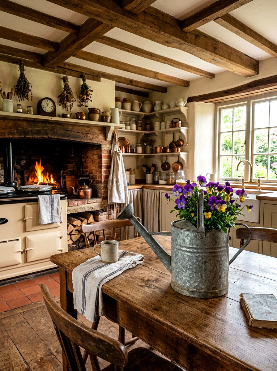 Watering Can Flower Pot - 25 Spring Kitchen Table Centerpiece Ideas