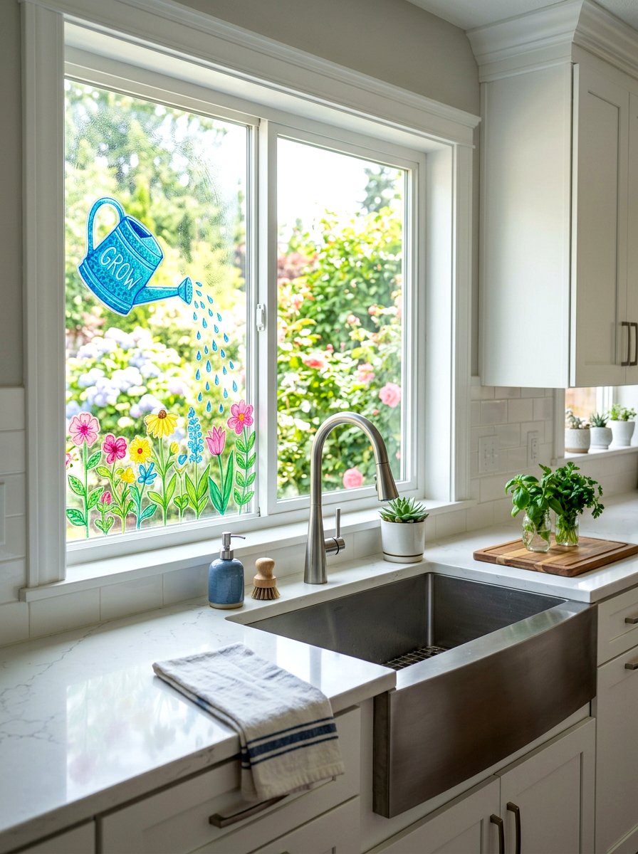 Watering Can Gel Clings - 25 Spring Gel Cling Ideas