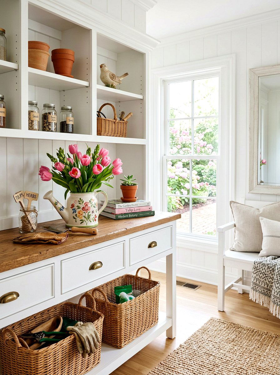 Watering Can - 25 Spring China Cabinet Decor Ideas