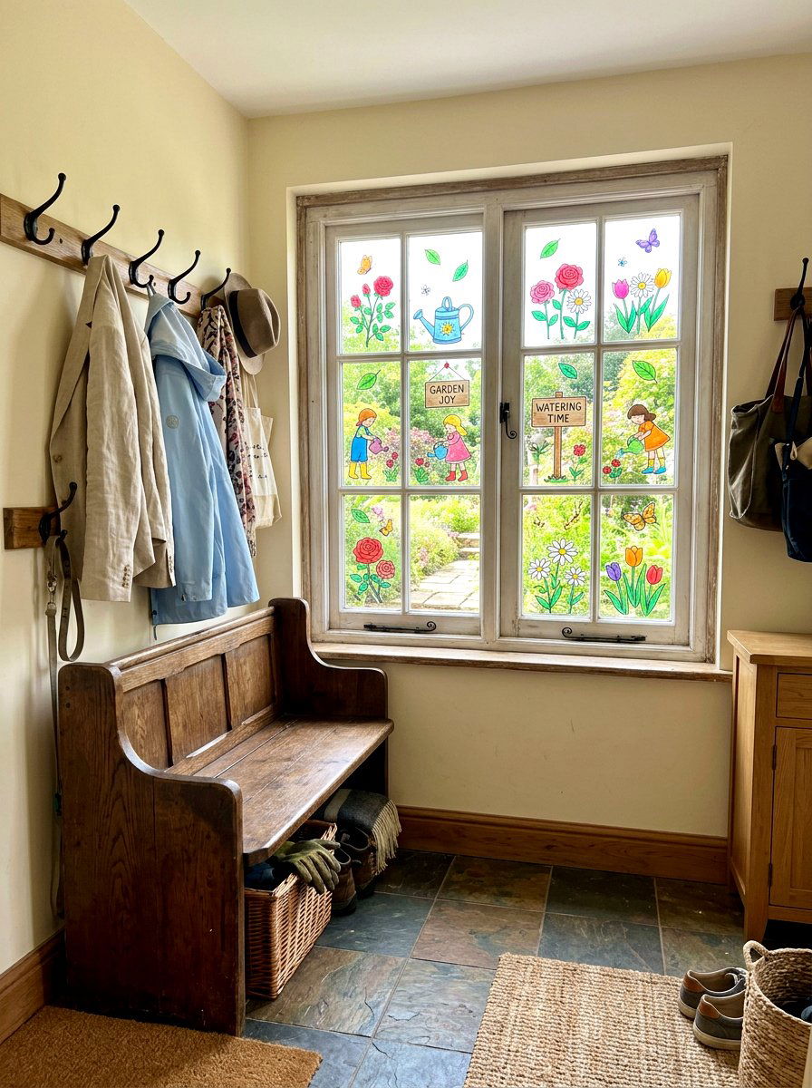 Watering Flowers Window Stickers - 25 Spring Gel Cling Ideas